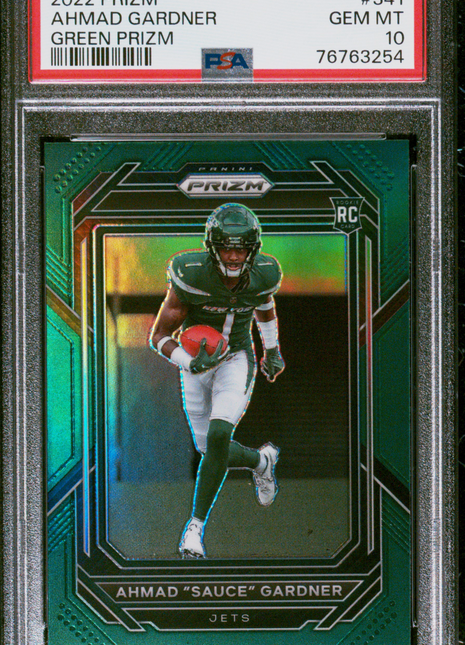 Ahmad Sauce Gardner 2022 Panini Prizm #341 Green Prizm RC PSA10 GEM MT