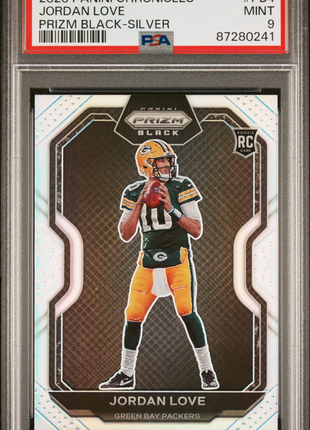 Jordan Love 2020 Panini Chronicles #PB4 Prizm Black Silver RC PSA9 MINT