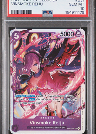 Vinsmoke Reiju 2026 One Piece Eb03 #031 Heroines Edition Holo PSA10 GEM MT