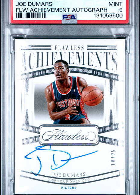 Joe Dumars 2023 Panini Flawless #FAJOE Flawless Achievements /25 Auto PSA9 MINT