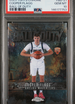 Cooper Flagg 2025-26 Topps Chrome #BD-21 Ball Of Duty RC PSA10 GEM MT Mavericks
