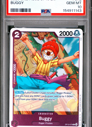 Buggy 2025 One Piece Op13-Carrying On His Will Foil PSA10 GEM MT