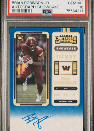 Brian Robinson Jr. 2022 Panini Contenders #106 Showcase Auto RC PSA10 GEM MT
