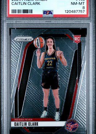 Caitlin Clark 2024 Panini Prizm WNBA #145 Rookie RC PSA8 NM-MT Fever