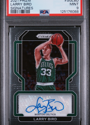 Larry Bird 2021-22 Panini Prizm #SGLBD Signatures Auto PSA9 MINT Celtics