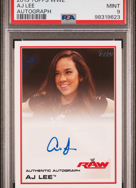 AJ Lee 2013 Topps WWE Autograph Auto PSA9 MINT Monday Night RAW