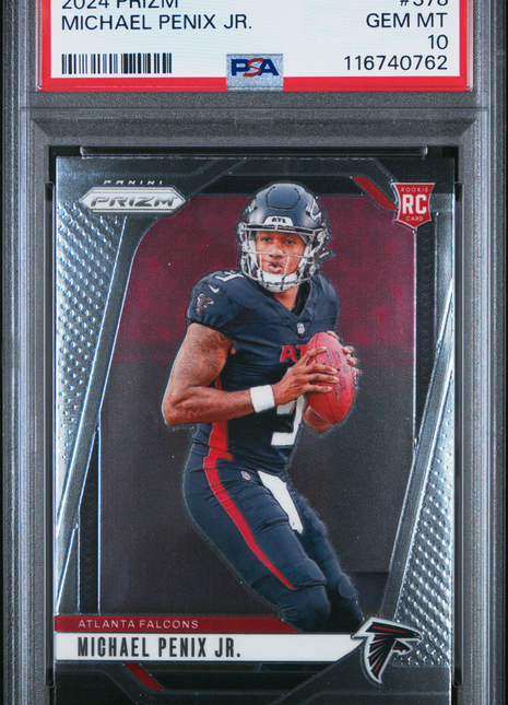 Michael Penix Jr. 2024 Panini Prizm #378 Rookie RC PSA10 GEM MT Falcons