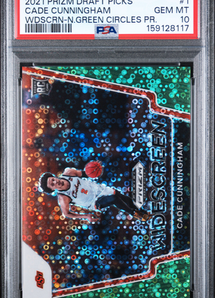 Cade Cunningham 2021 Panini Prizm DP Widescreen Green Disco /5 RC PSA10 GEM MT