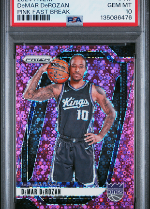 DeMar DeRozan 2024-25 Panini Prizm #117 Pink Fast Break /50 PSA10 GEM MT Kings