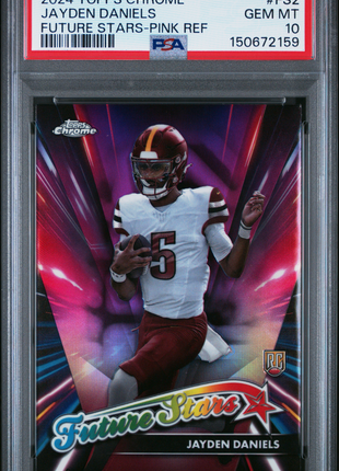 Jayden Daniels 2024 Topps Chrome FS2 Future Stars Pink Refractor RC PSA10 GEM MT