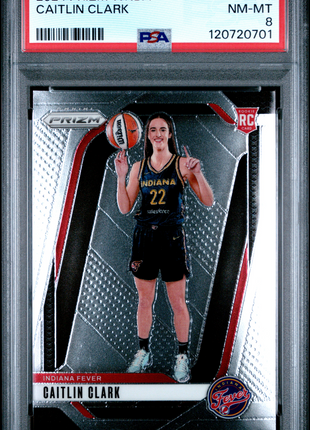 Caitlin Clark 2024 Panini Prizm WNBA #145 Rookie RC PSA8 NM-MT Fever