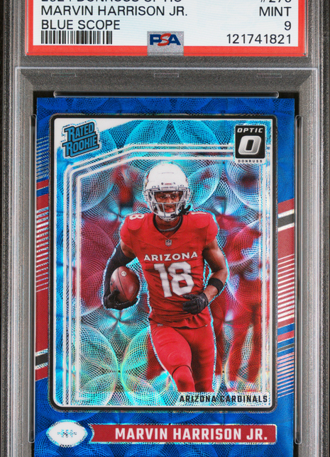 Marvin Harrison Jr. 2024 Panini Donruss Optic #276 Blue Scope RC PSA9 MINT
