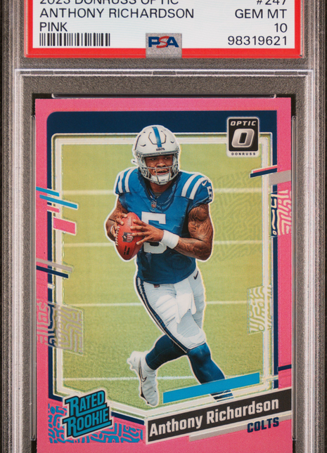 Anthony Richardson 2023 Panini Donruss Optic #247 Pink Rookie RC PSA10 GEM MT