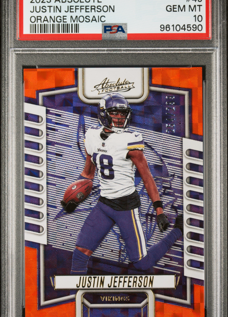 Justin Jefferson 2023 Panini Absolute Orange Mosaic /399 PSA10 GEM MT Vikings