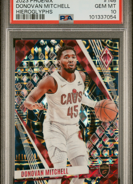 Donovan Mitchell 2023-24 Phoenix # 146 Hieroglyphs SSP Case Hit PSA10 GEM MT