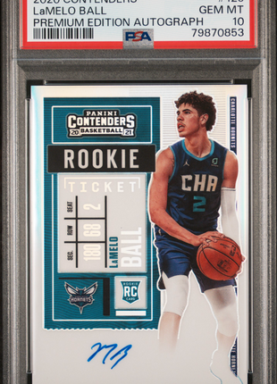 Lamelo Ball 2020-21 Panini Contenders #125 Premium Edition RC Auto PSA10 GEM MT