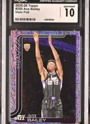 Ace Bailey 2025-26 Topps #205 Holo Foil Rookie RC CGC10 GEM MT Jazz