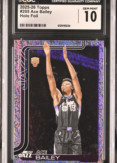 Ace Bailey 2025-26 Topps #205 Holo Foil Rookie RC CGC10 GEM MT Jazz