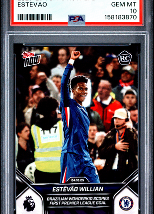 Estevao 2025-2026 Topps Now Premier League #32 Rookie RC PSA10 GEM MT