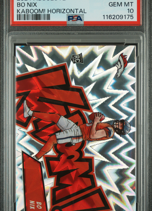 Bo Nix 2024 Panini Absolute #9 Kaboom! Horizontal RC SSP PSA10 GEM MT