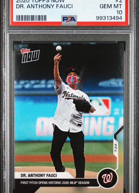 Dr. Anthony Fauci 2020 Topps Now #2 First Pitch PSA10 GEM MT Nationals